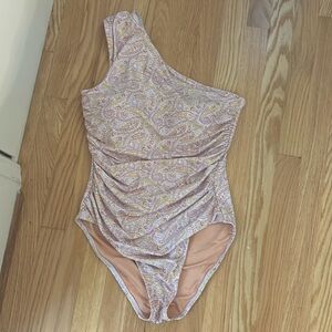 Brand new, J. crew one shoulder ruched one piece, size 10